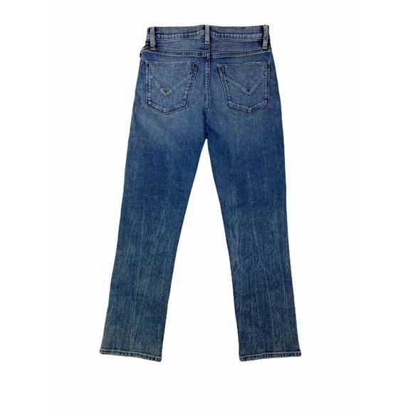 Hudson Womens Nico Mid Rise Blue Denim Comfort Cropped Straight Leg Jeans Sz 25 - Picture 5 of 11
